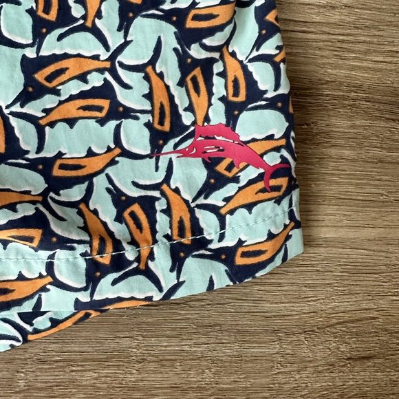 Tommy Bahama Naples Moorea Marlins Swim Suit Trunks Shorts Size XL Orange Blue - Picture 4 of 8
